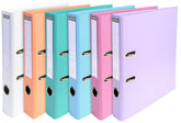 Exacompta - Ref 53044E - Prem'Touch PVC Lever Arch File - 320 x 290mm in Size, 2 Rings, Can Hold A4 Documents, 50mm Spine, 55mm Rings, FSC-Certified - Assorted Pastel Colours (Pack of 10)